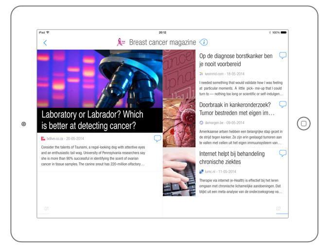 BuzzTalk Reader with a digital magazine opened